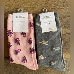 NWT J. Crew Pink and Gray Dress Socks Set
